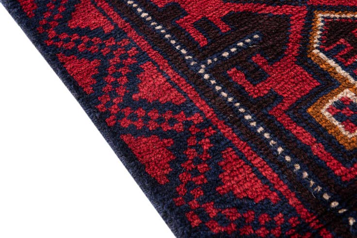 Detail image of 2' 10 x 4' 7 Hand Knotted Balouch Persian Wool Rug