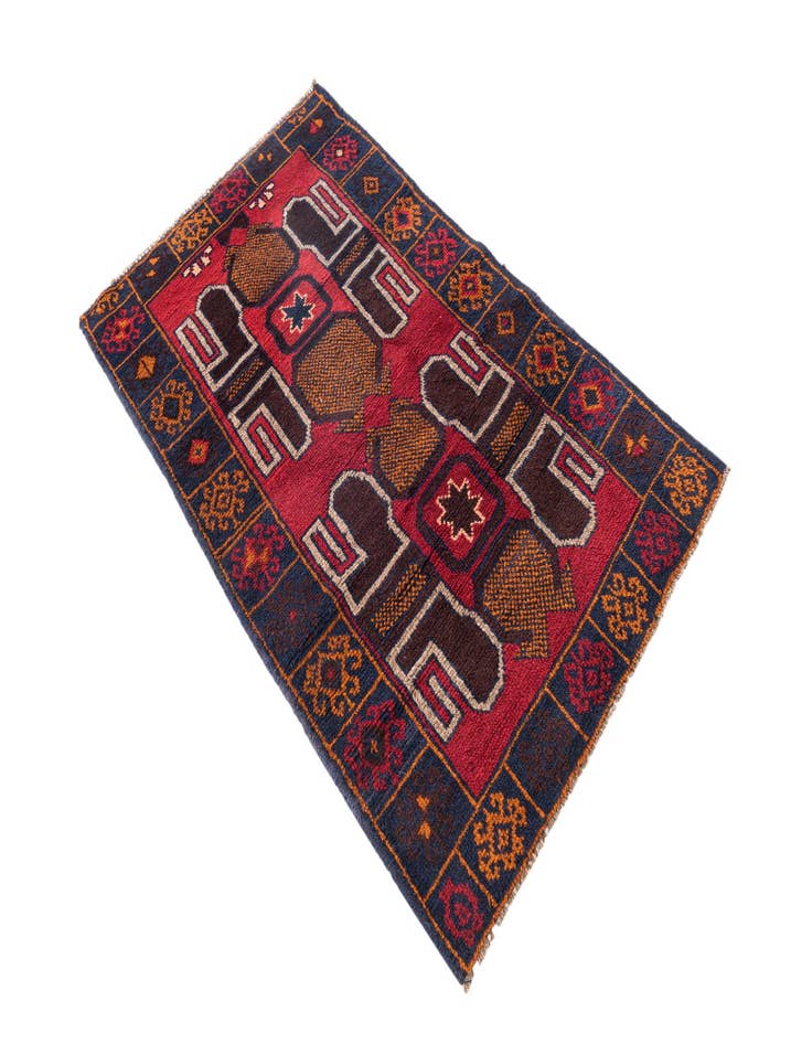 Detail image of 2' 10 x 4' 9  Hand Knotted Balouch Persian Wool Rug