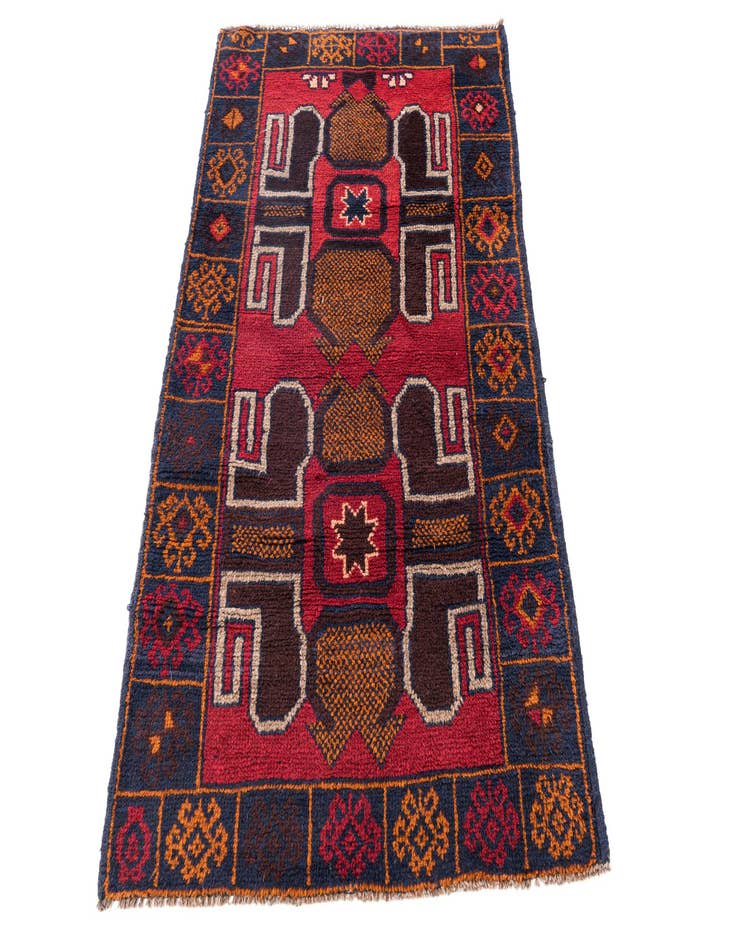 Detail image of 2' 10 x 4' 9  Hand Knotted Balouch Persian Wool Rug