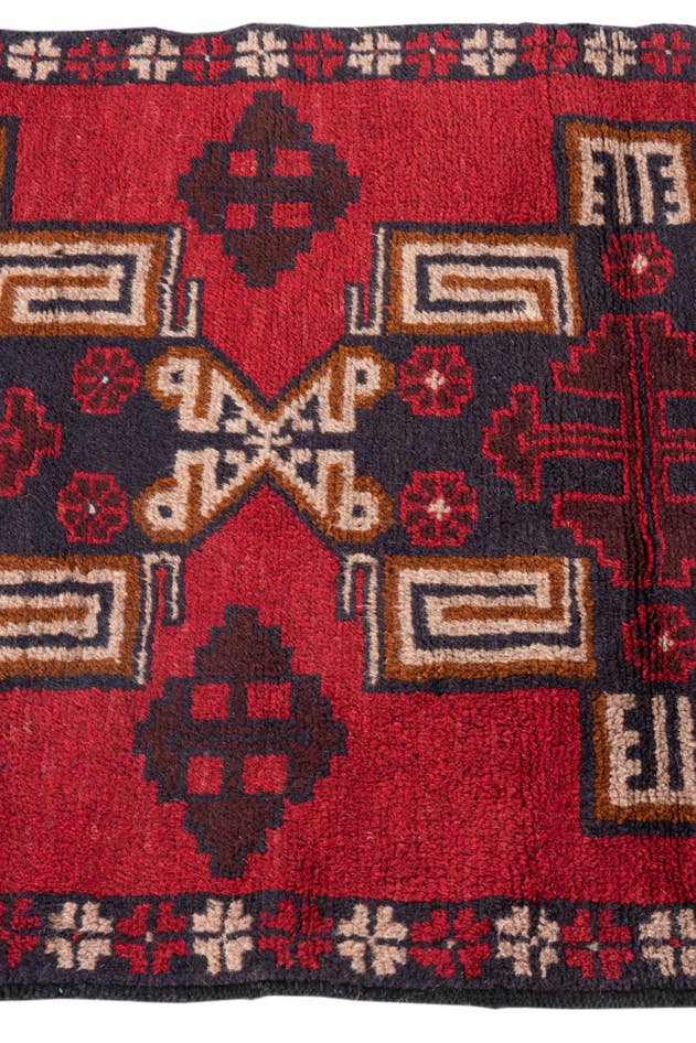 Detail image of 2' 10 x 4' 10 Hand Knotted Balouch Persian Wool Rug