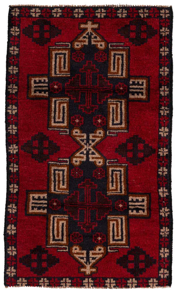 2' 10 x 4' 10 Hand Knotted Balouch Persian Wool Rug