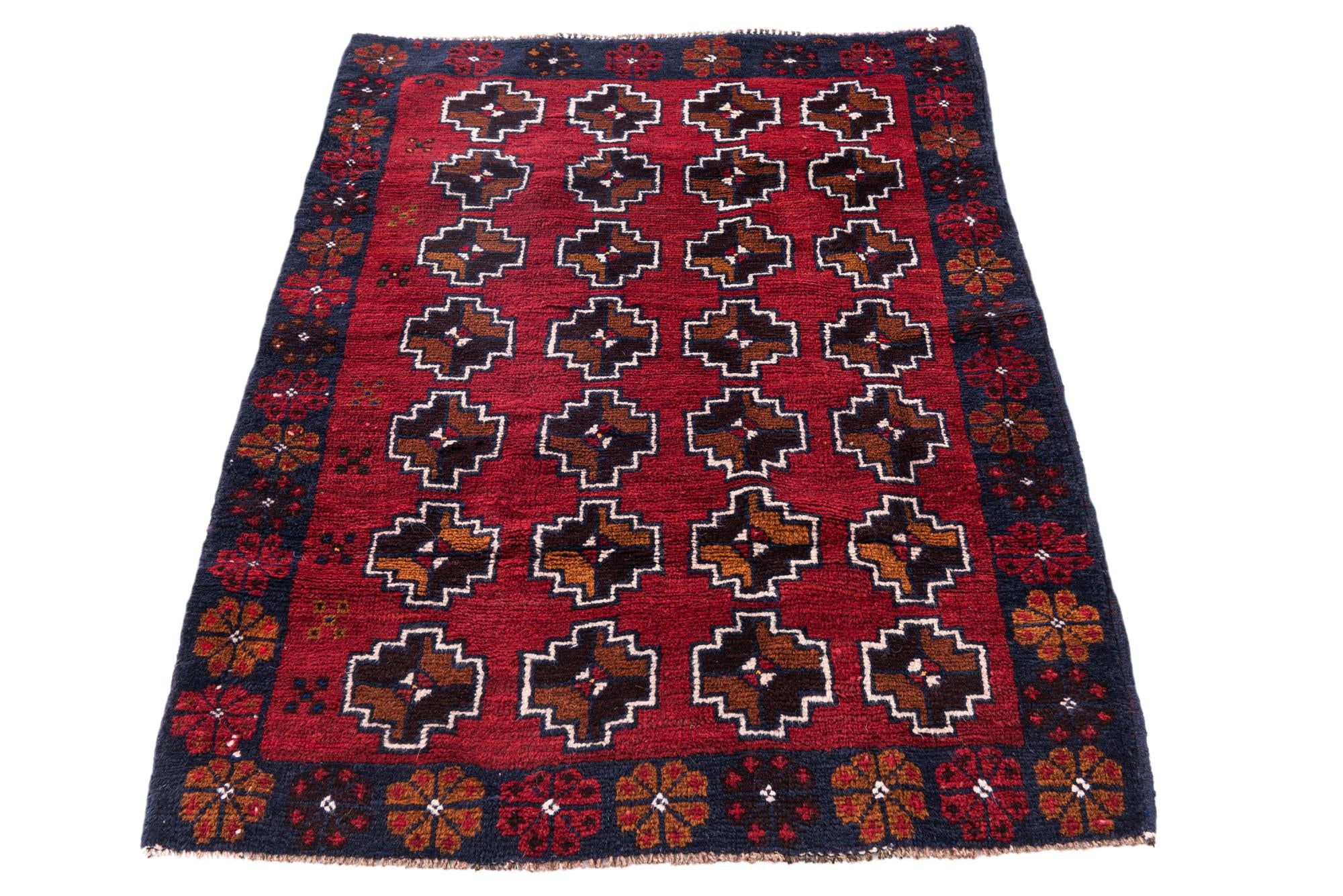 3' x 4' 4 Hand Knotted Balouch Persian Wool Rug