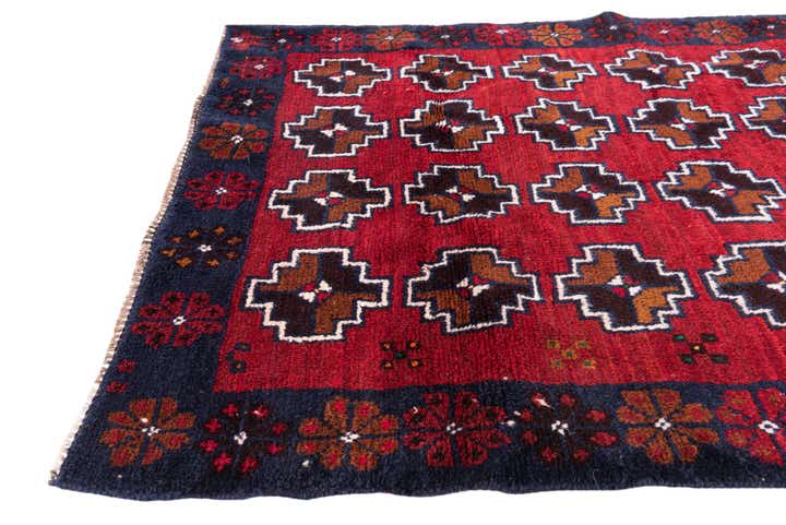 3' x 4' 4 Hand Knotted Balouch Persian Wool Rug