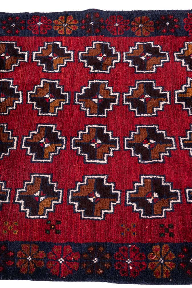 3' x 4' 4 Hand Knotted Balouch Persian Wool Rug