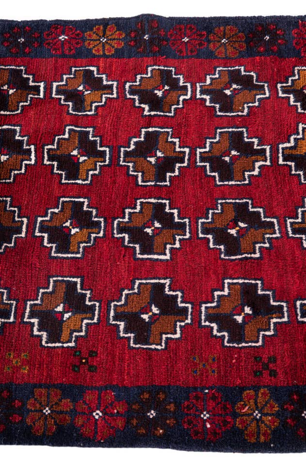 Detail image of 3' x 4' 4 Hand Knotted Balouch Persian Wool Rug