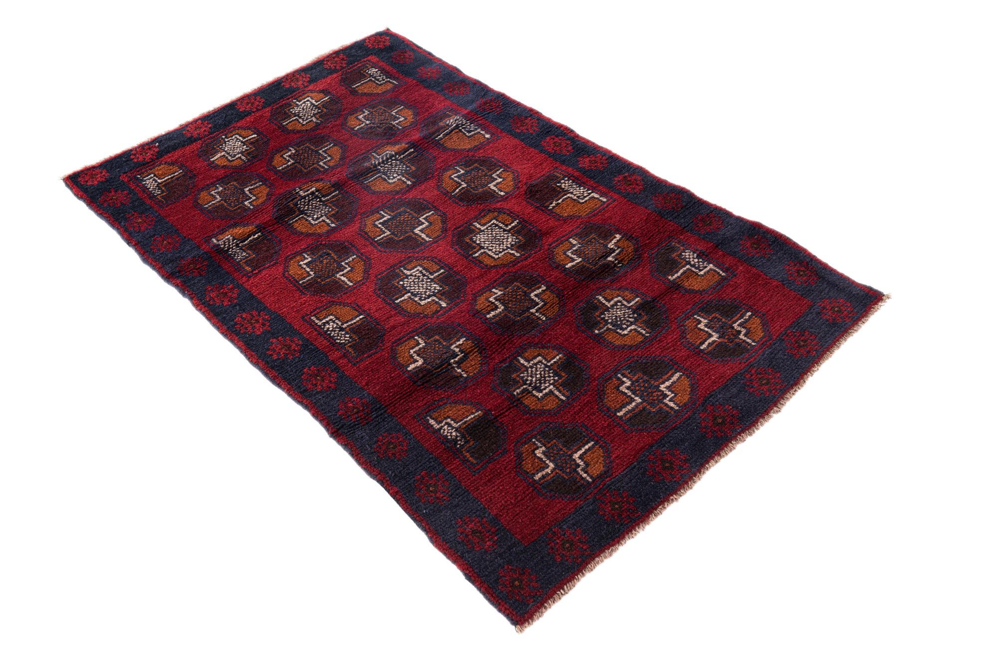 2' 9 x 4' 7 Hand Knotted Balouch Persian Wool Rug