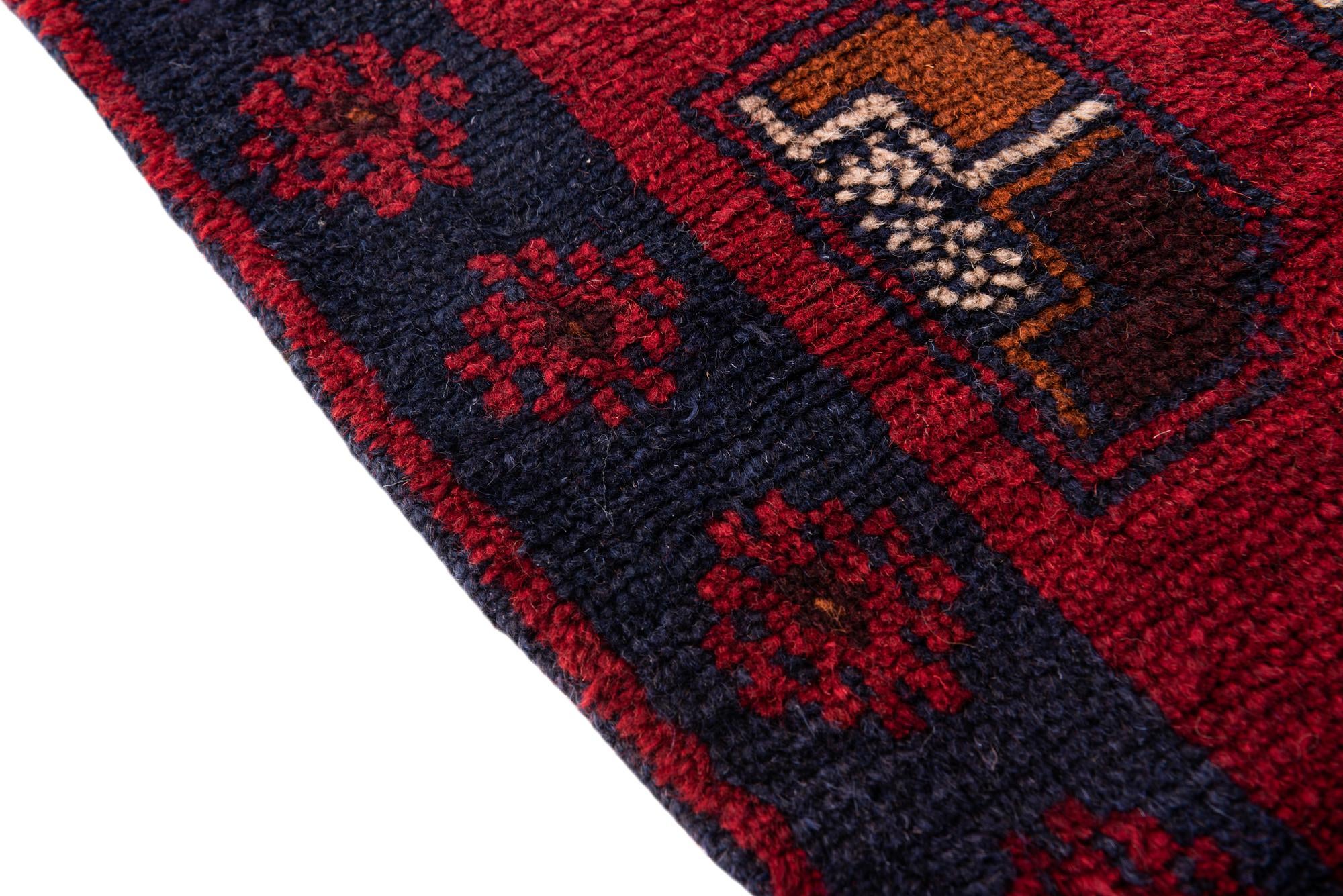 2' 9 x 4' 7 Hand Knotted Balouch Persian Wool Rug