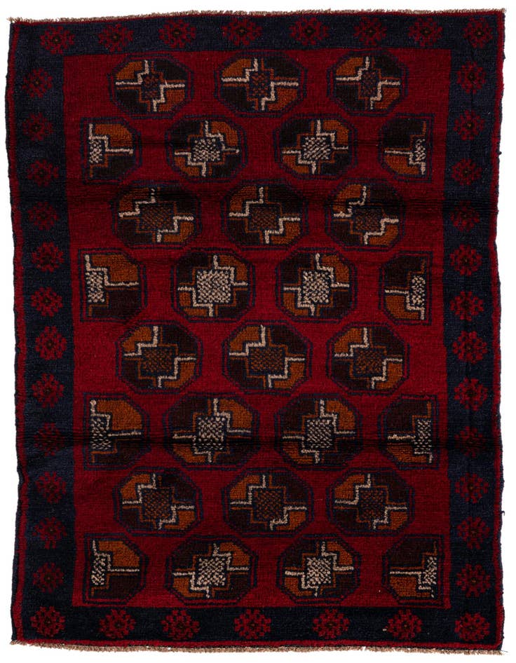 Detail image of 2' 9 x 4' 7 Hand Knotted Balouch Persian Wool Rug
