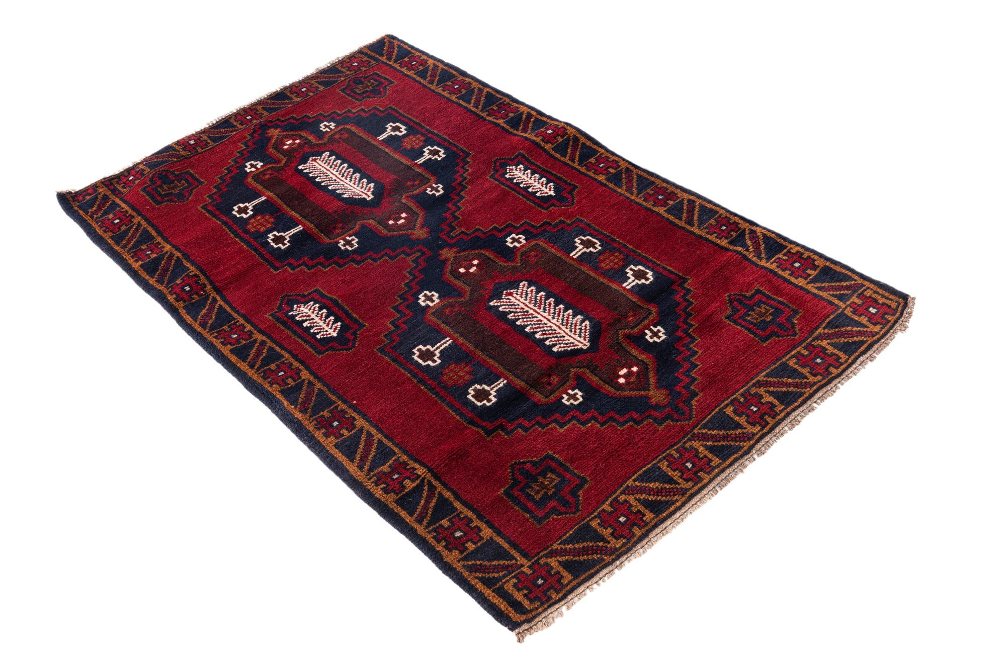 85cm x 135cm anudado a mano Balouch Alfombra Persa Lana