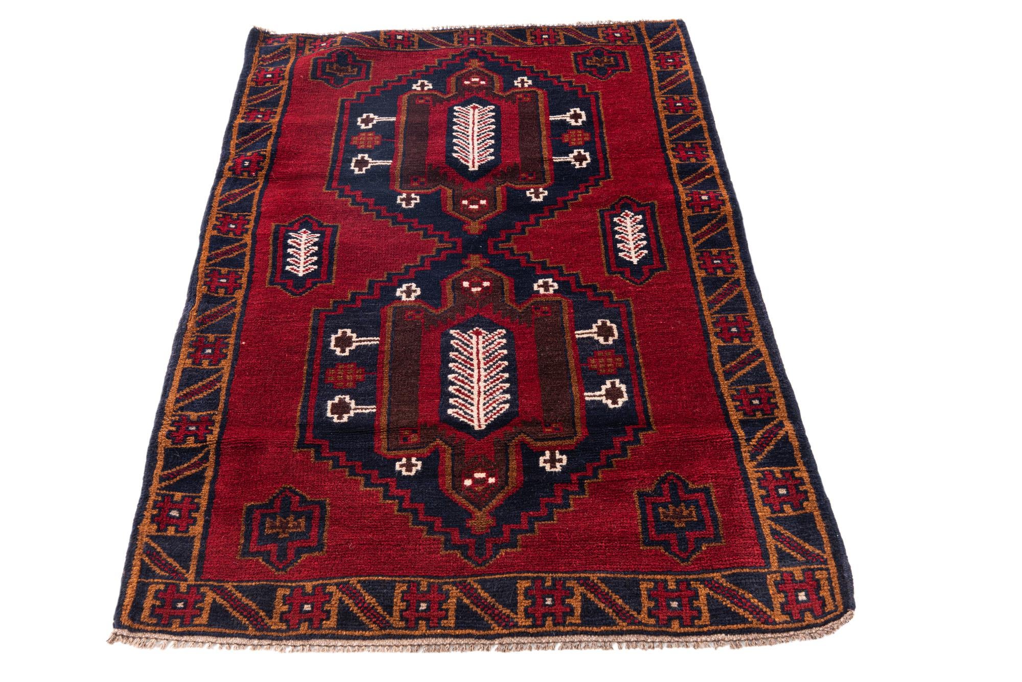 85cm x 135cm anudado a mano Balouch Alfombra Persa Lana
