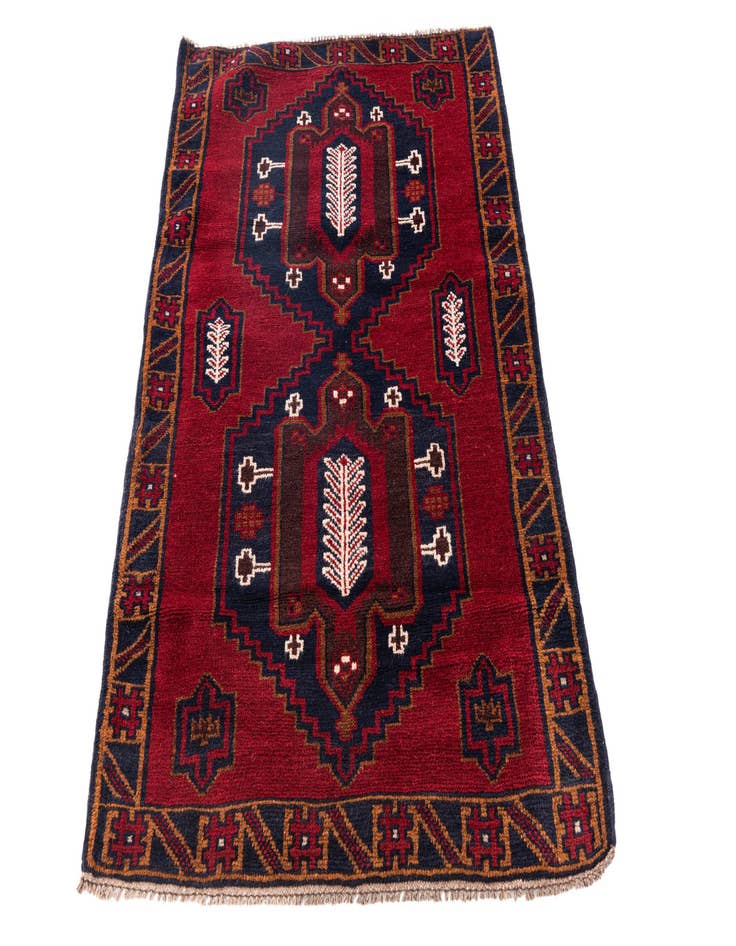 Detail image of 2' 10 x 4' 5  Hand Knotted Balouch Persian Wool Rug