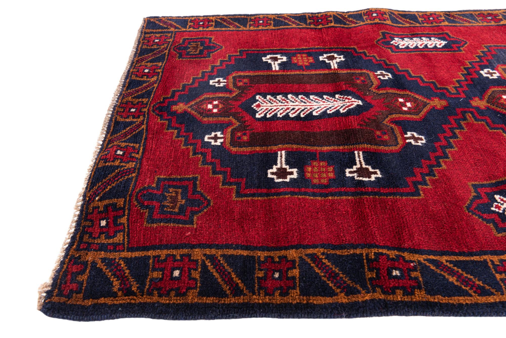 85cm x 135cm anudado a mano Balouch Alfombra Persa Lana