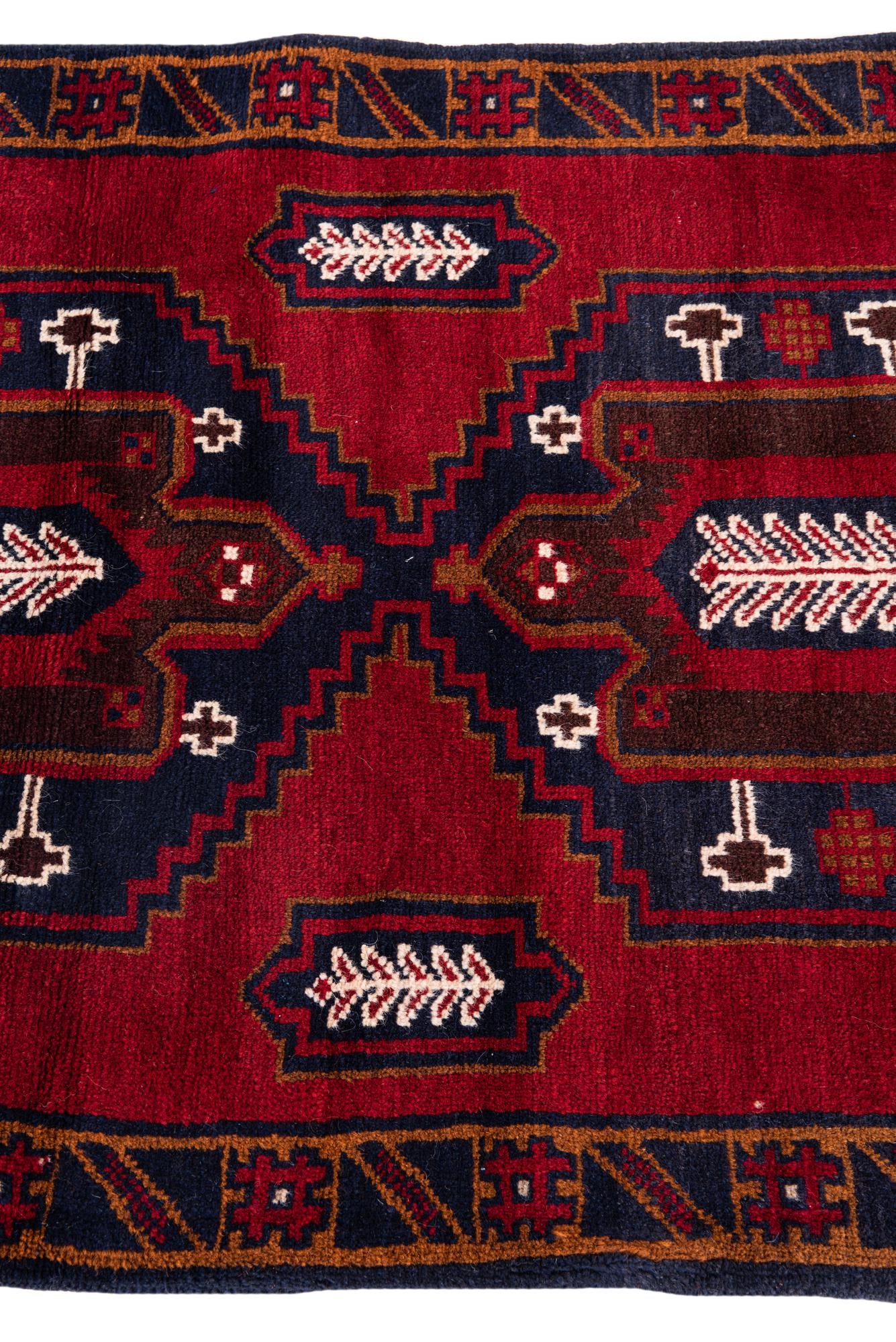 85cm x 135cm anudado a mano Balouch Alfombra Persa Lana