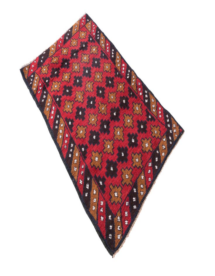 Detail image of 2' 9 x 4' 7  Hand Knotted Balouch Persian Wool Rug