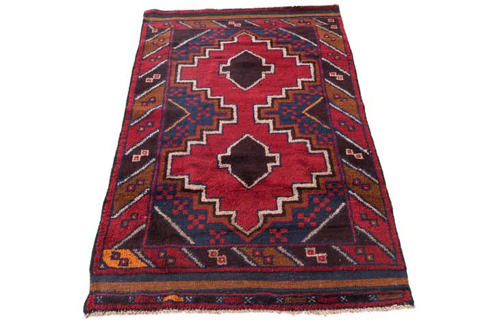 2' 8 x 4' 9 Hand Knotted Balouch Persian Wool Rug