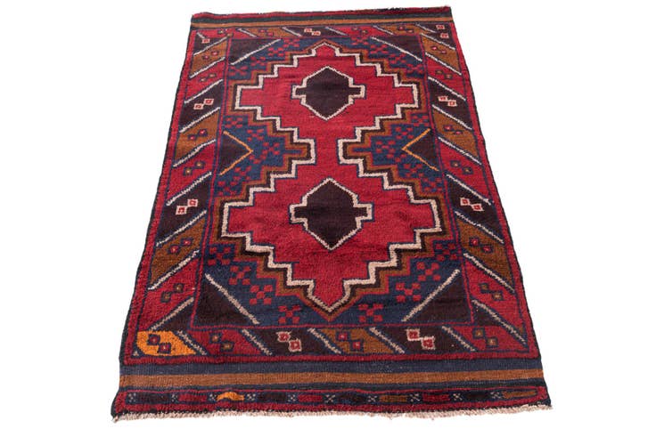 Detail image of 2' 8 x 4' 9 Hand Knotted Balouch Persian Wool Rug