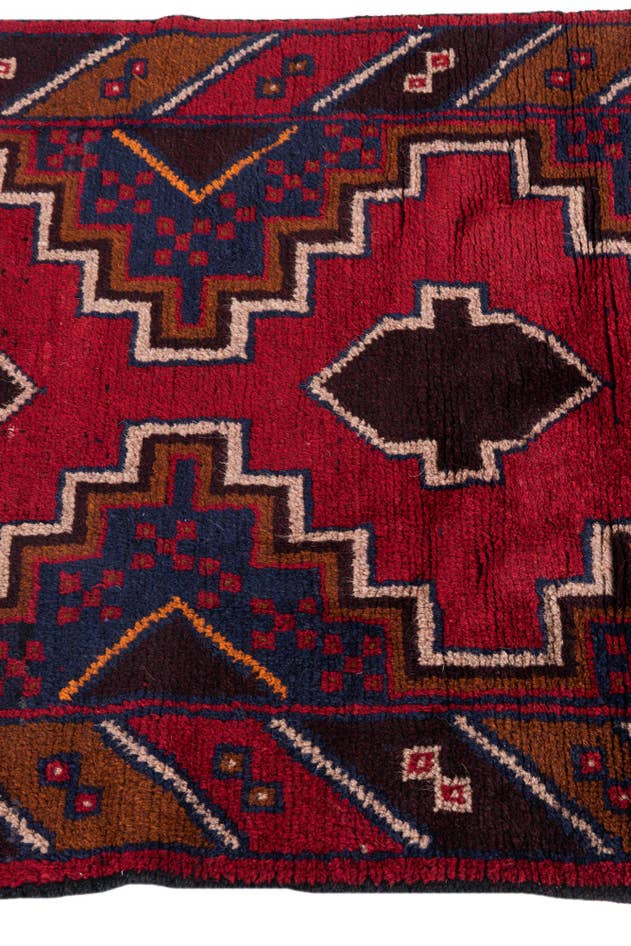 Detail image of 2' 8 x 4' 9 Hand Knotted Balouch Persian Wool Rug