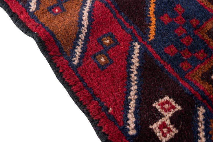 Detail image of 2' 8 x 4' 9 Hand Knotted Balouch Persian Wool Rug
