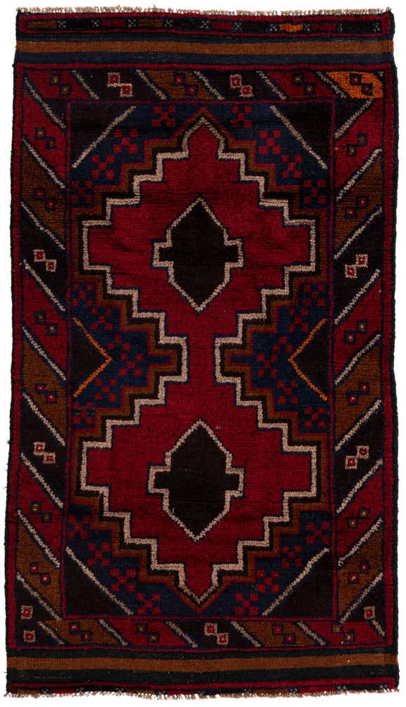 2' 8 x 4' 9 Hand Knotted Balouch Persian Wool Rug
