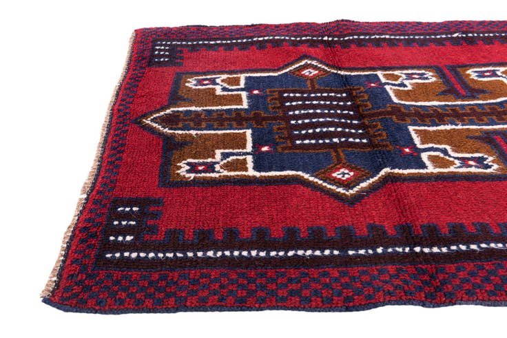 Detail image of 2' 9 x 4' 7 Hand Knotted Balouch Persian Wool Rug