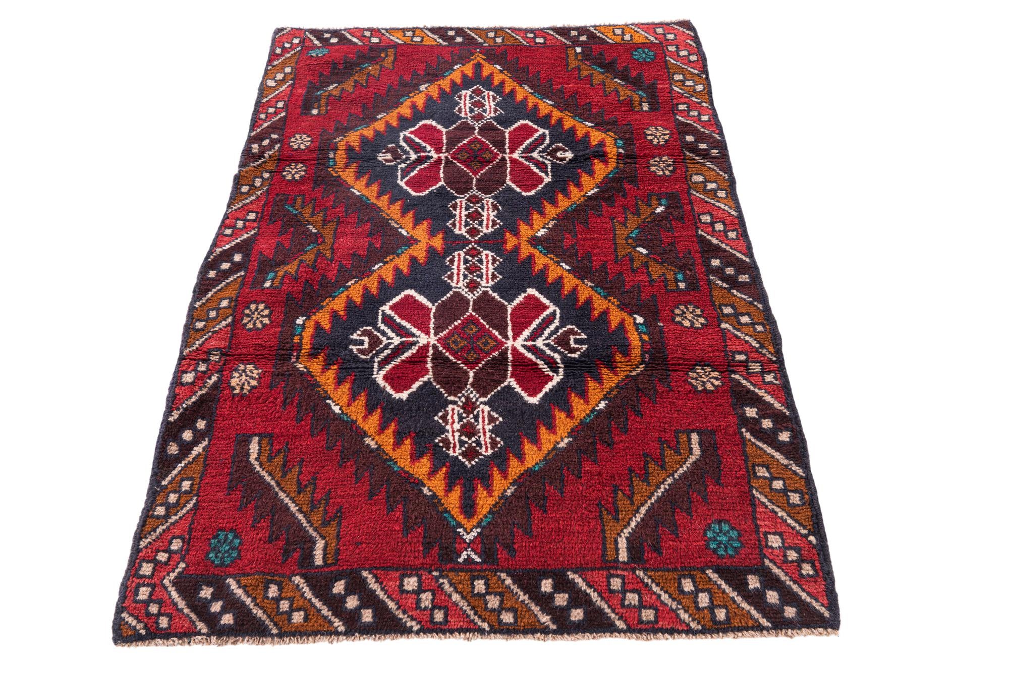 3' x 4' 7 Hand Knotted Balouch Persian Wool Rug