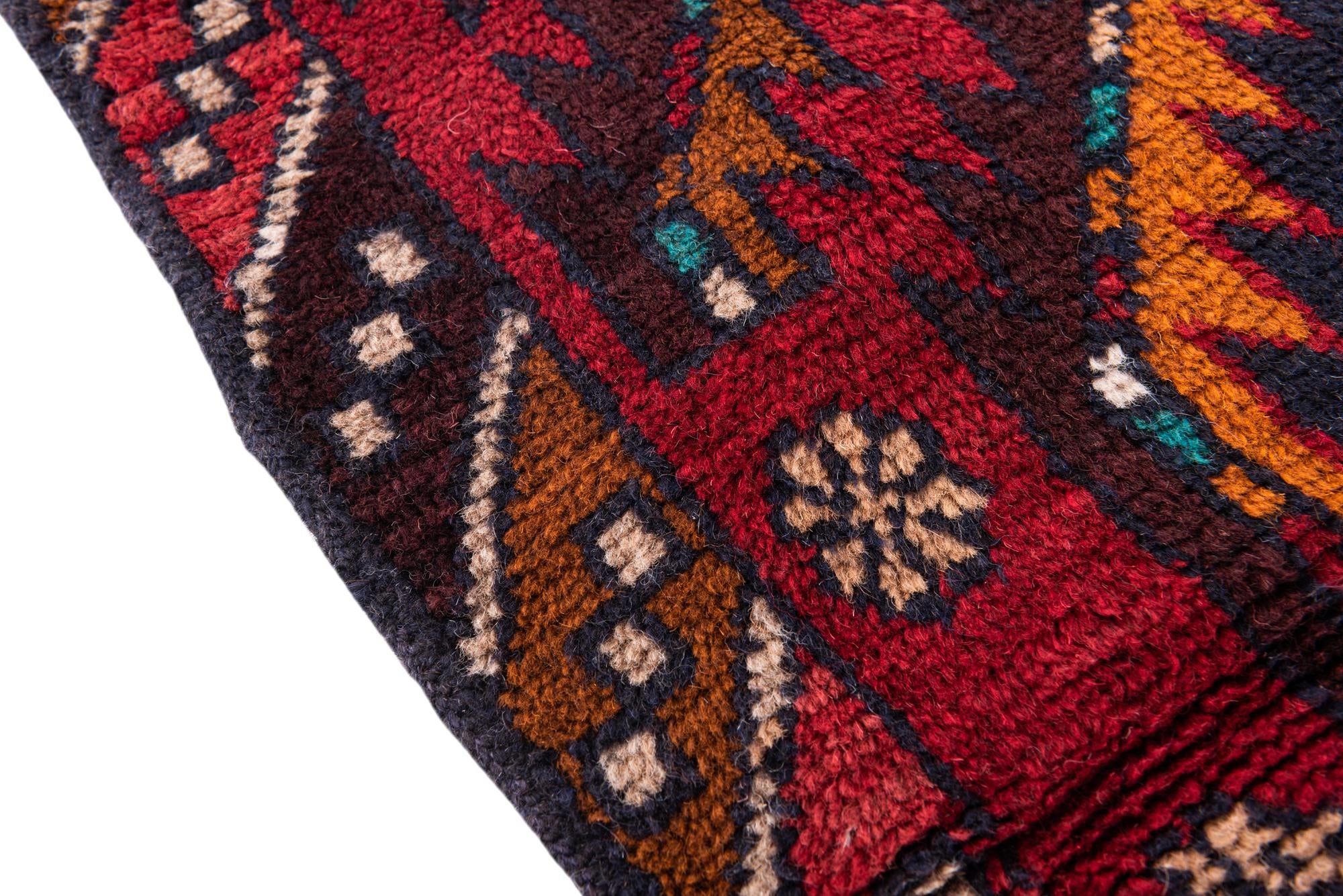 3' x 4' 7 Hand Knotted Balouch Persian Wool Rug