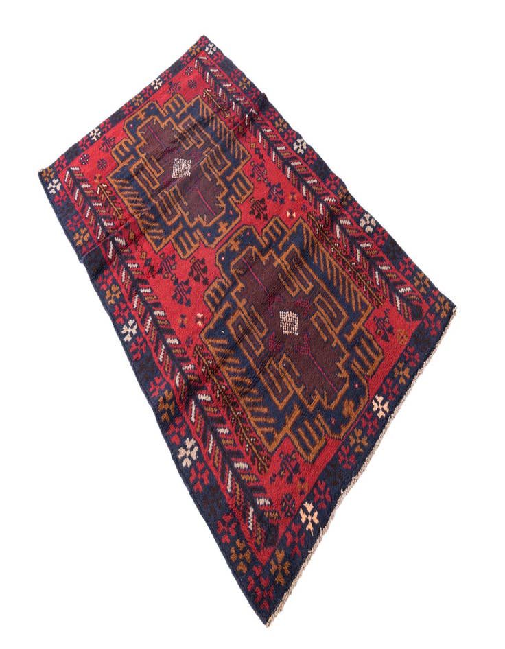 Detail image of 2' 10 x 4' 9  Hand Knotted Balouch Persian Wool Rug