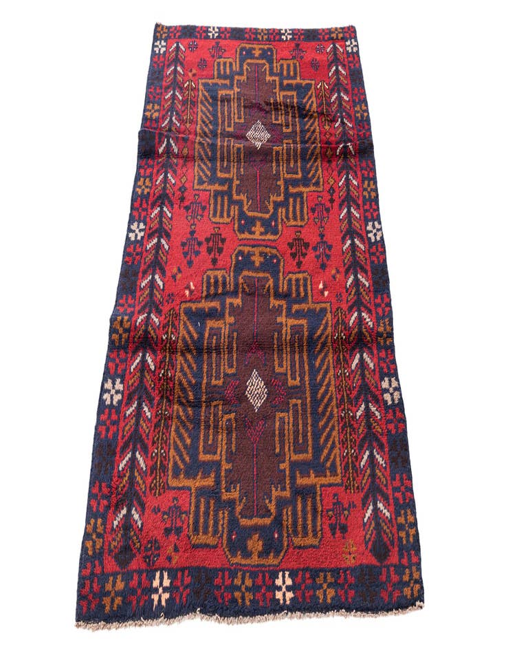 Detail image of 2' 10 x 4' 9  Hand Knotted Balouch Persian Wool Rug