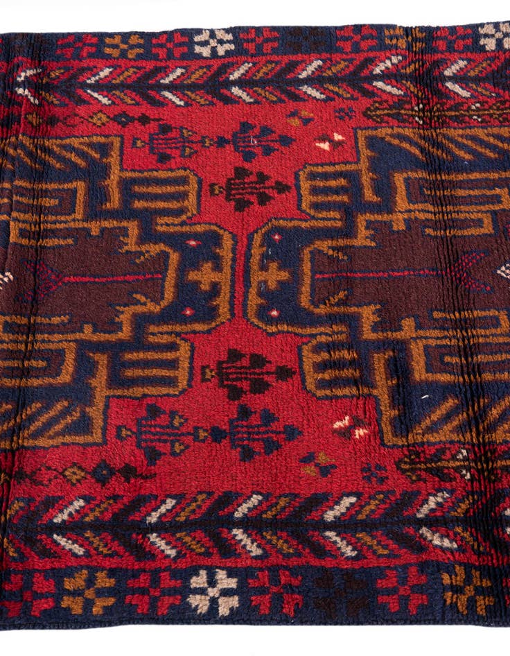 Detail image of 2' 10 x 4' 9  Hand Knotted Balouch Persian Wool Rug