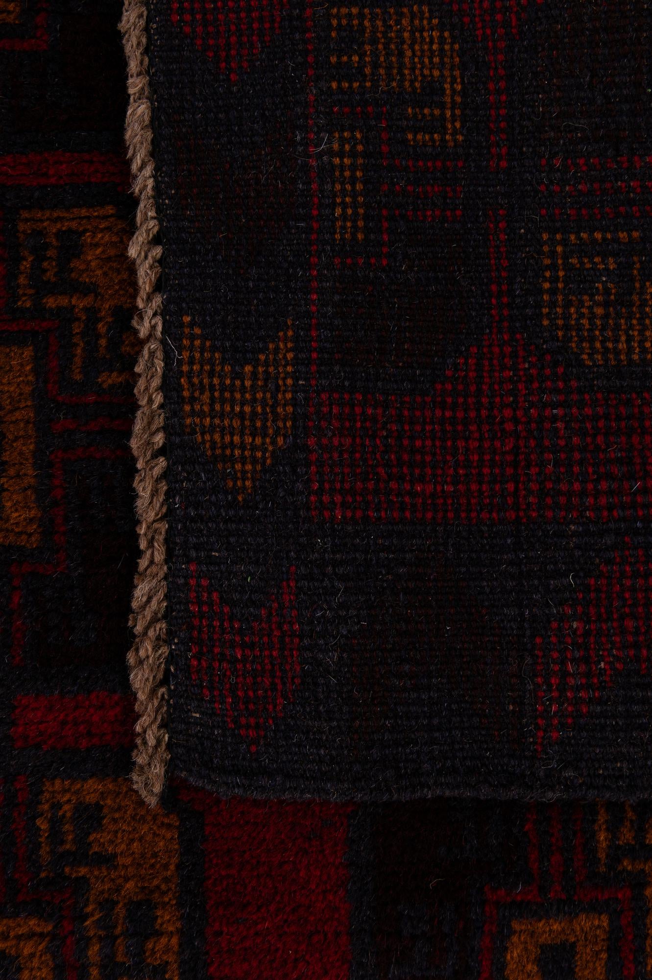 2' 9 x 4' 8 Hand Knotted Balouch Persian Wool Rug