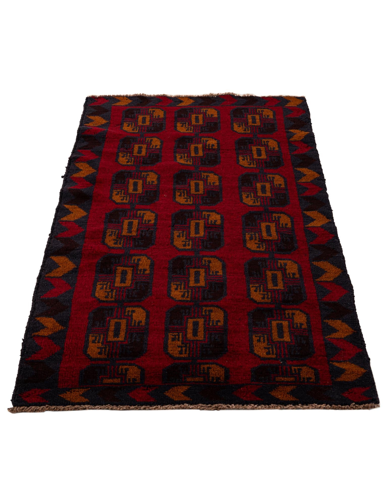 2' 9 x 4' 8 Hand Knotted Balouch Persian Wool Rug