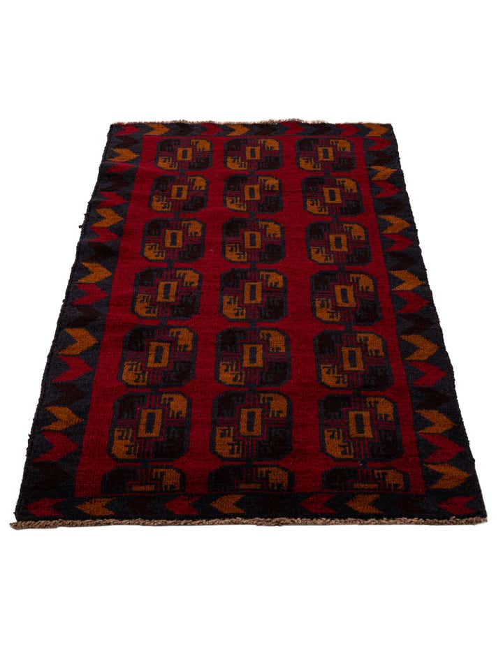 2' 9 x 4' 8 Hand Knotted Balouch Persian Wool Rug