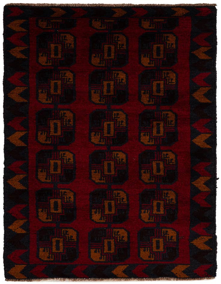Detail image of 2' 9 x 4' 8 Hand Knotted Balouch Persian Wool Rug
