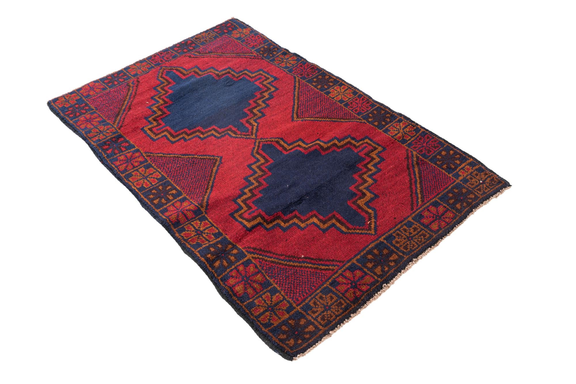 2' 11 x 4' 7 Hand Knotted Balouch Persian Wool Rug