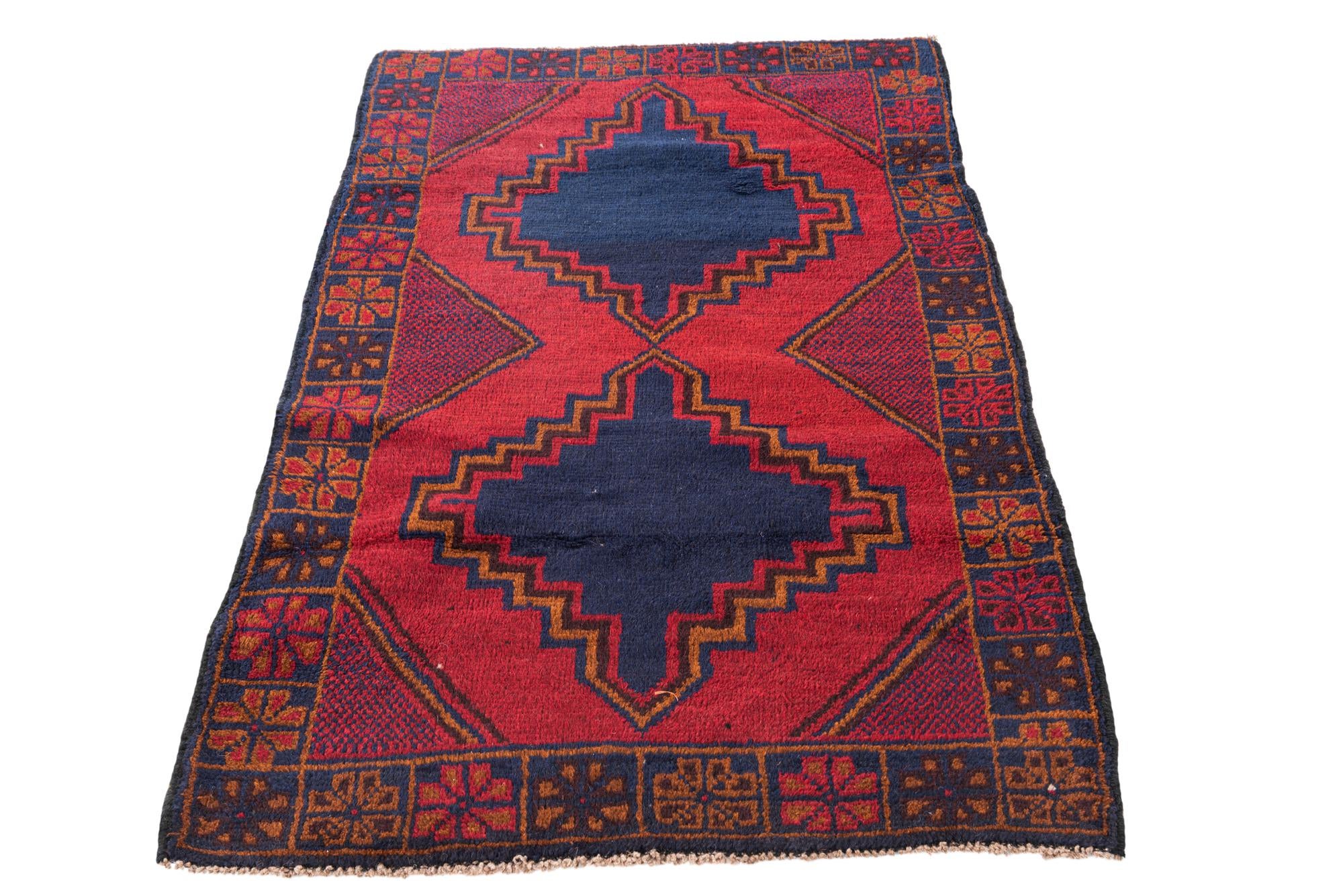2' 11 x 4' 7 Hand Knotted Balouch Persian Wool Rug