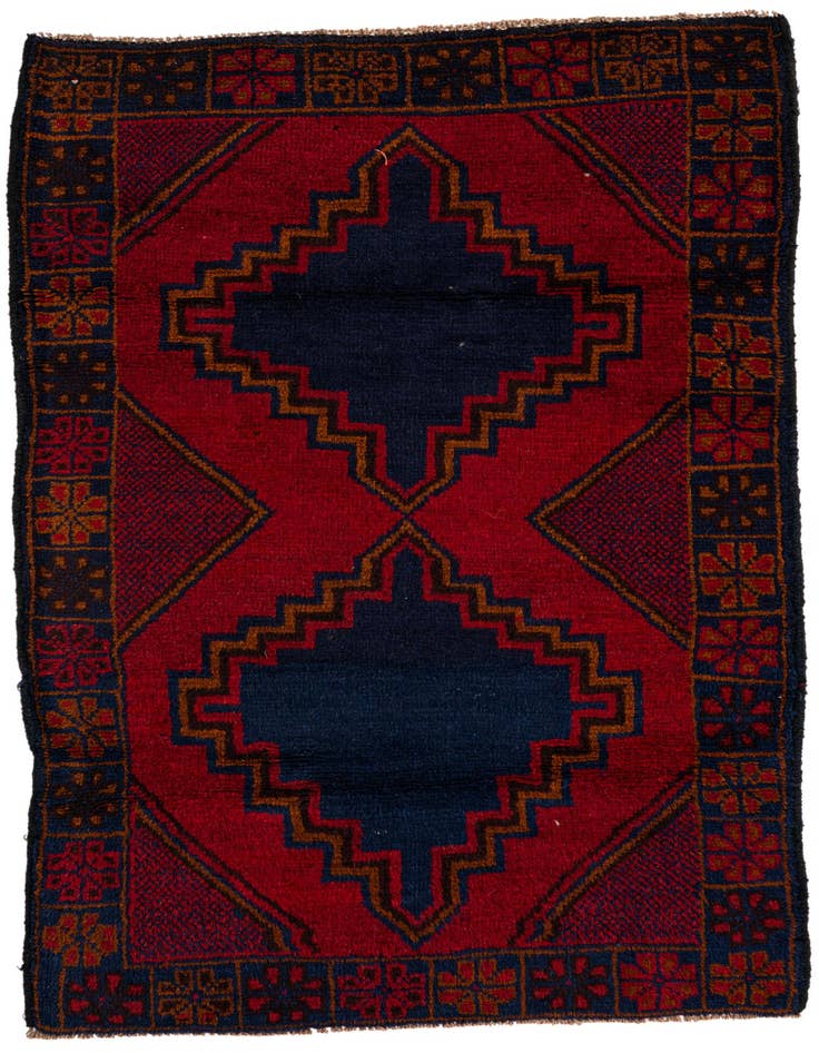 Detail image of 2' 11 x 4' 7 Hand Knotted Balouch Persian Wool Rug