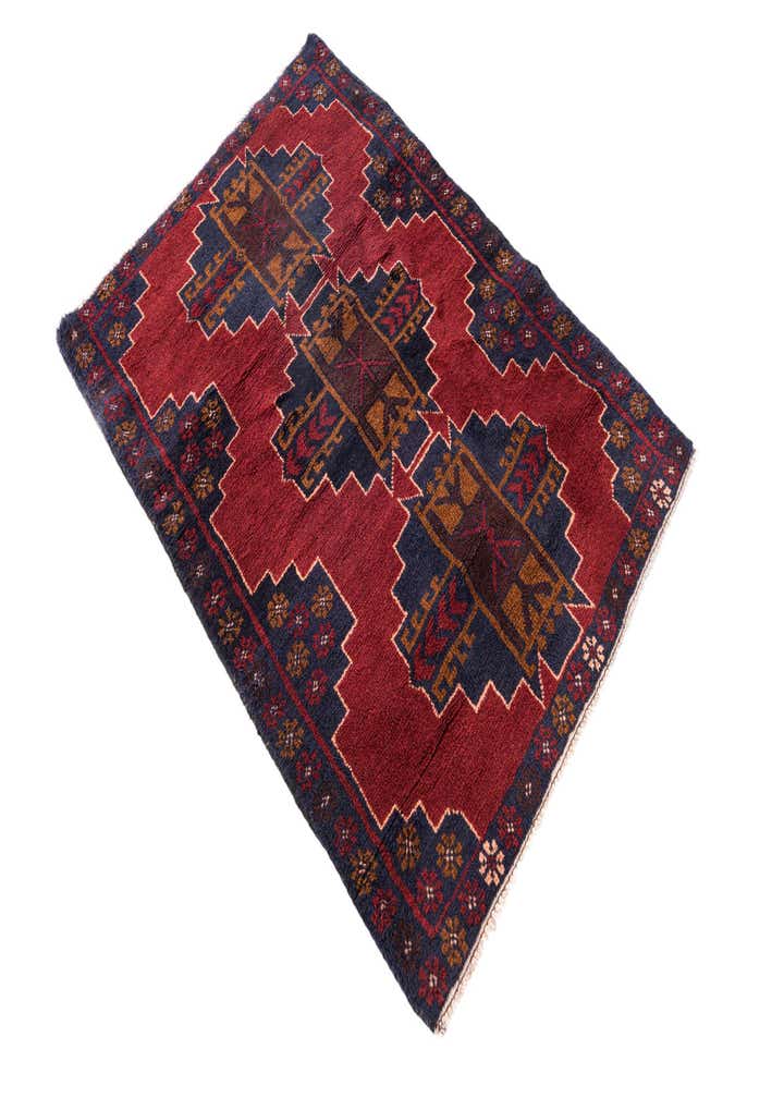3' x 4' 5 Hand Knotted Balouch Persian Wool Rug
