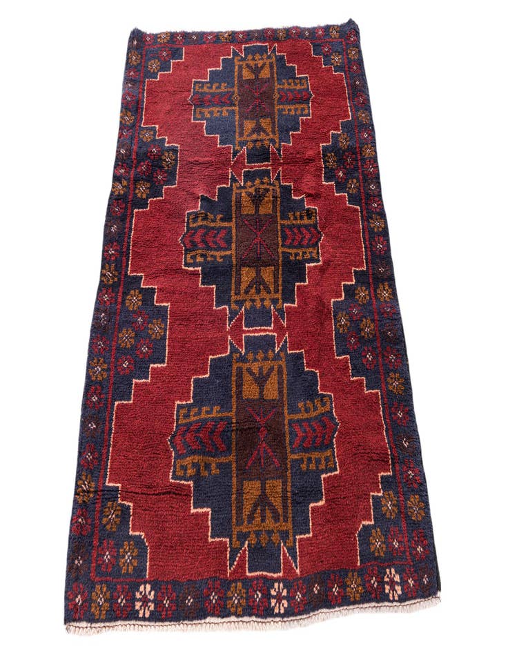 Detail image of 3' x 4' 5  Hand Knotted Balouch Persian Wool Rug