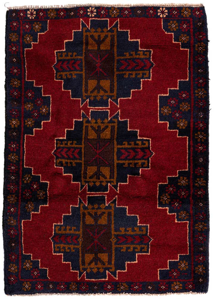 3' x 4' 5 Hand Knotted Balouch Persian Wool Rug