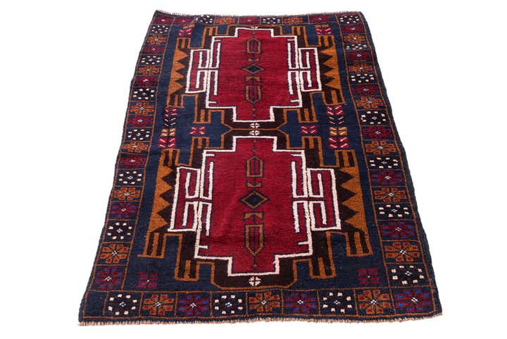 2' 11 x 4' 6 Hand Knotted Balouch Persian Wool Rug