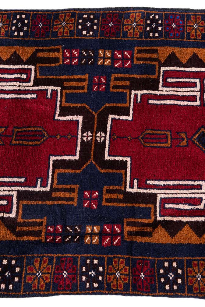 2' 11 x 4' 6 Hand Knotted Balouch Persian Wool Rug