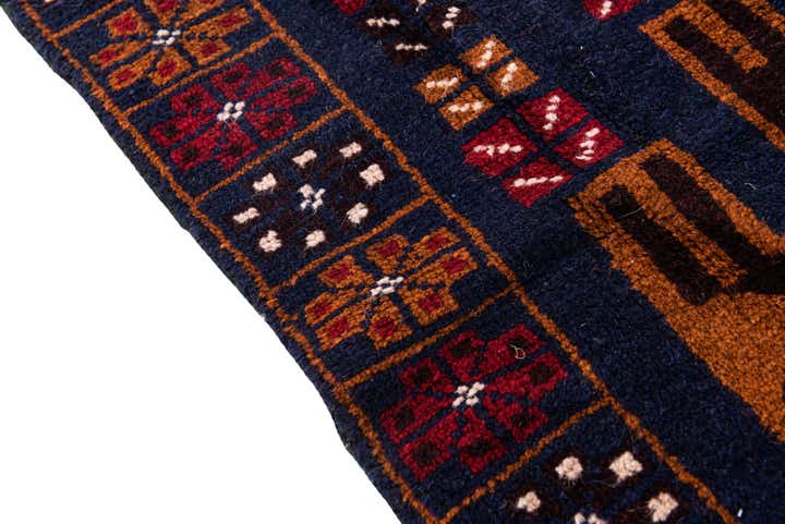 2' 11 x 4' 6 Hand Knotted Balouch Persian Wool Rug