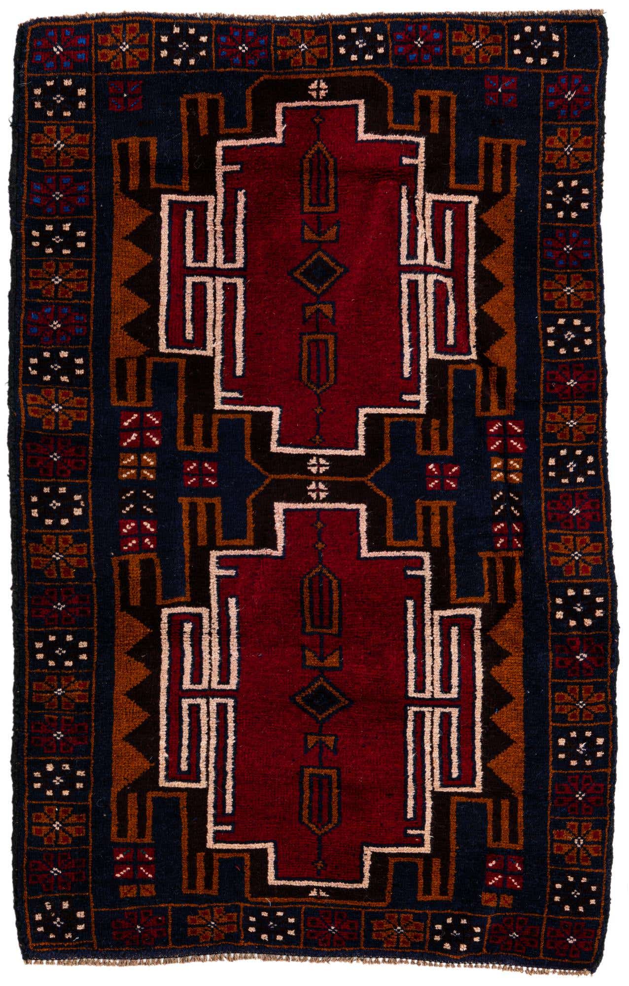 2' 11 x 4' 6 Hand Knotted Balouch Persian Wool Rug