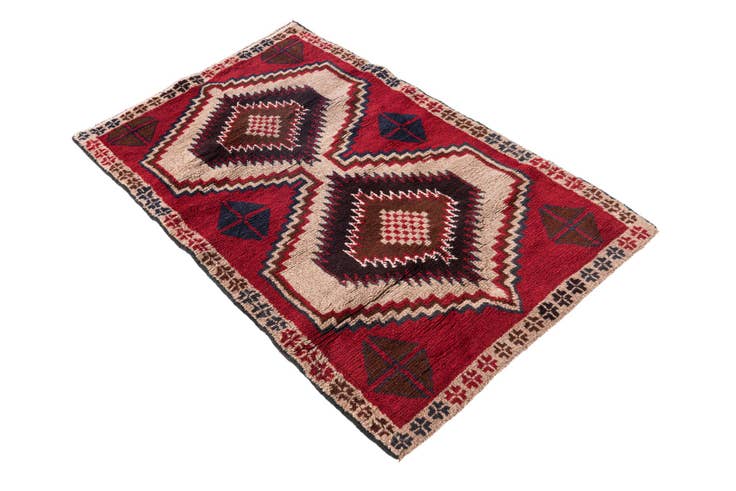 Detail image of 2' 10 x 4' 8 Hand Knotted Balouch Persian Wool Rug