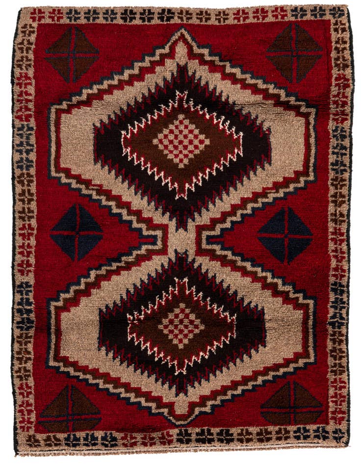 Detail image of 2' 10 x 4' 8 Hand Knotted Balouch Persian Wool Rug