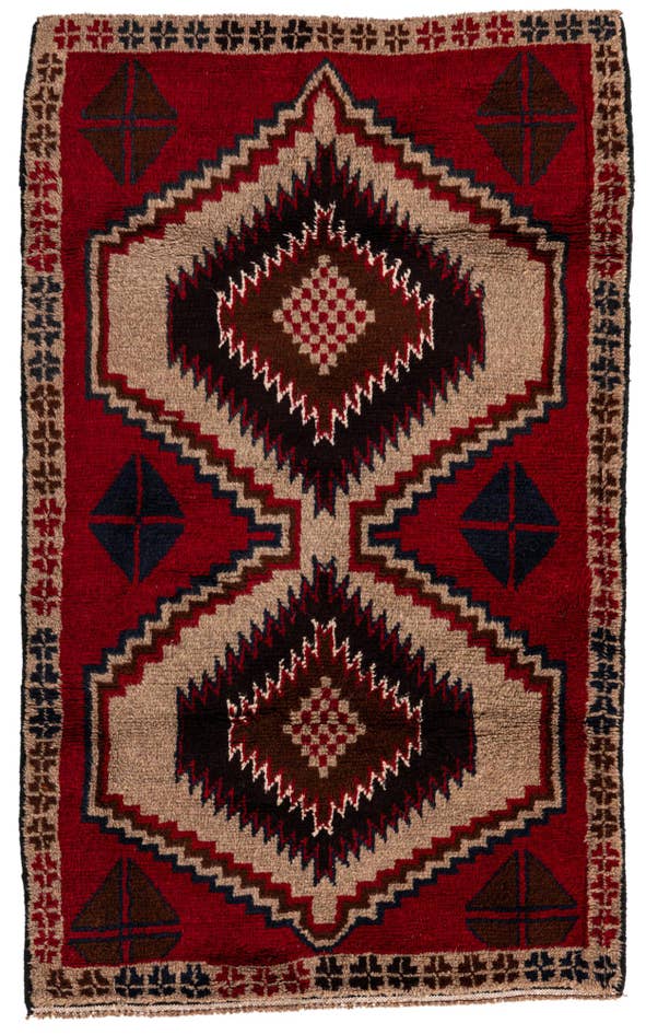 Detail image of 2' 10 x 4' 8 Hand Knotted Balouch Persian Wool Rug