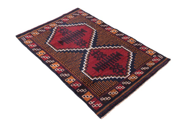 Detail image of 2' 9 x 4' 7 Hand Knotted Balouch Persian Wool Rug