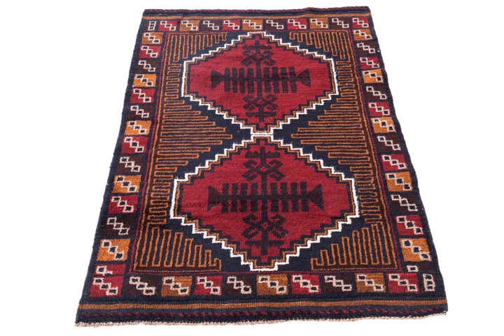 2' 9 x 4' 7 Hand Knotted Balouch Persian Wool Rug