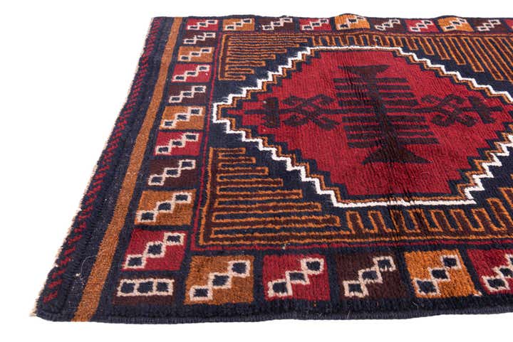 2' 9 x 4' 7 Hand Knotted Balouch Persian Wool Rug