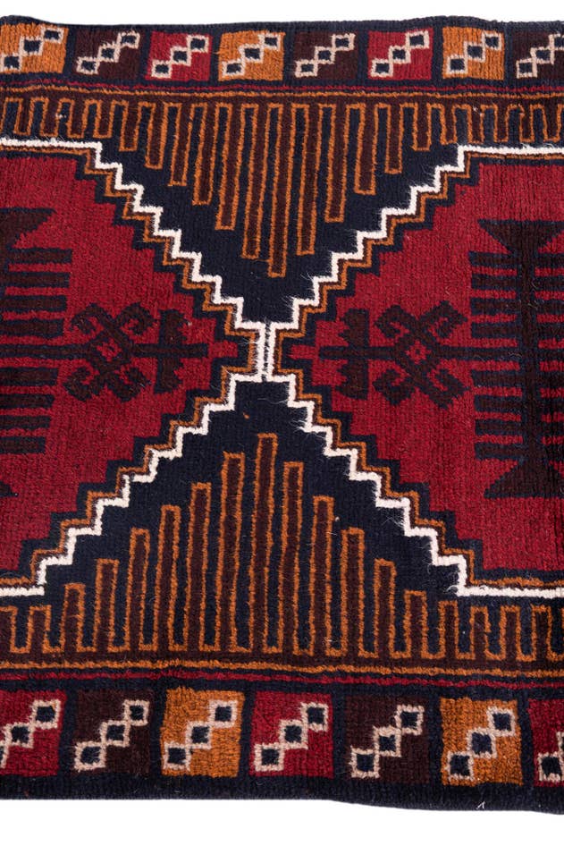 Detail image of 2' 9 x 4' 7 Hand Knotted Balouch Persian Wool Rug